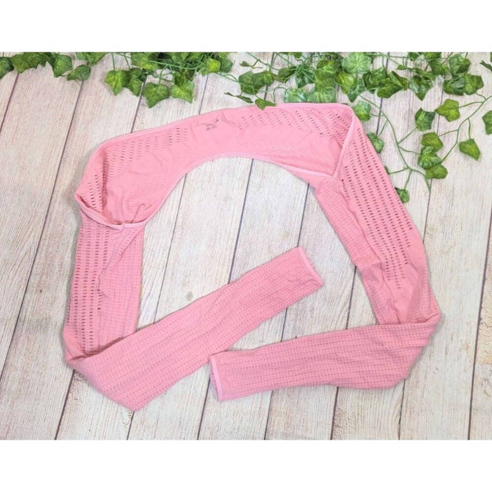 URBAN OUTFITTER'S OUT FROM UNDER Pink Seamless Shrug Cropped Long Sleeve Thumb
